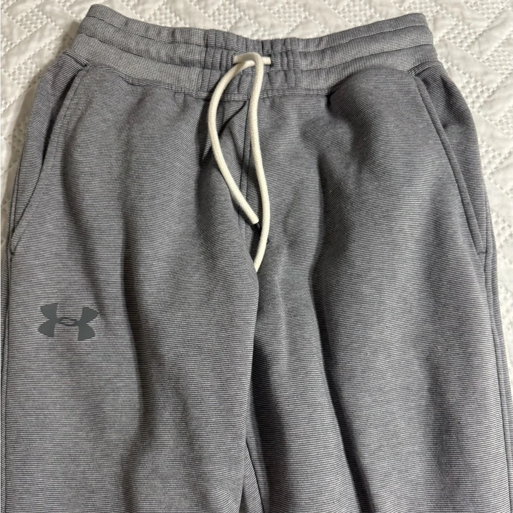 Under Armour Charcoal Grey Men Small Joggers Loose Coldgear Drawstring Active - Picture 4 of 6